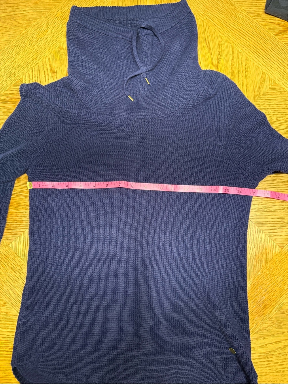 Ralph Lauren Navy Cowl Neck Sweater with Drawstring - Picture 6 of 10